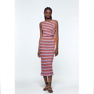 Zara Stripped Bodycon Dress size M